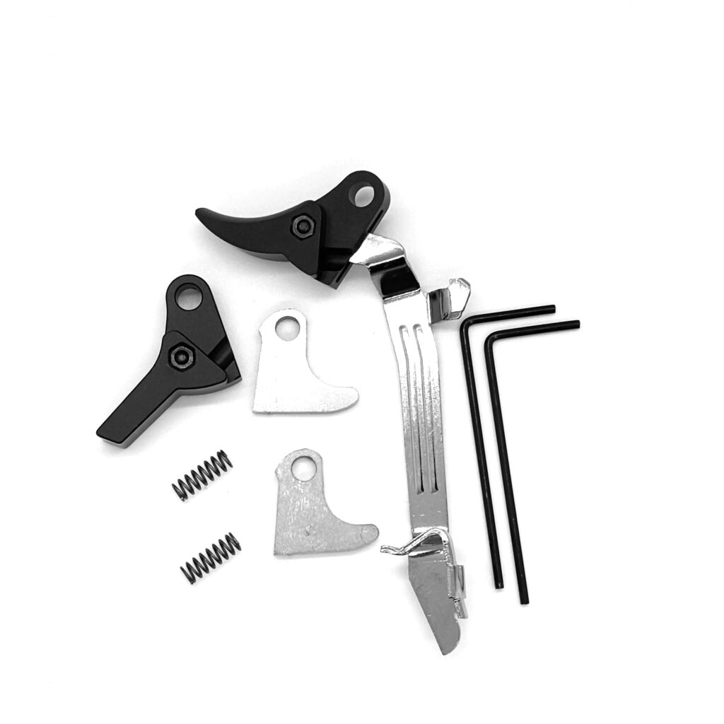 Value Pack for Glock FRT V2 6061 Aluminum Trigger Bar Kit 2x Shoe (Black Curve and Flat) Gen 1 2 3 4, 9mm, .40, .357